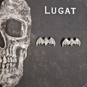 Lugat Sterling Silver Bat Stud Earrings925